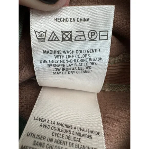 Anthropologie Meadow Rue Patchwork A-Line Skirt Sz 4 Cotton Blend Green/Brown - Picture 14 of 16